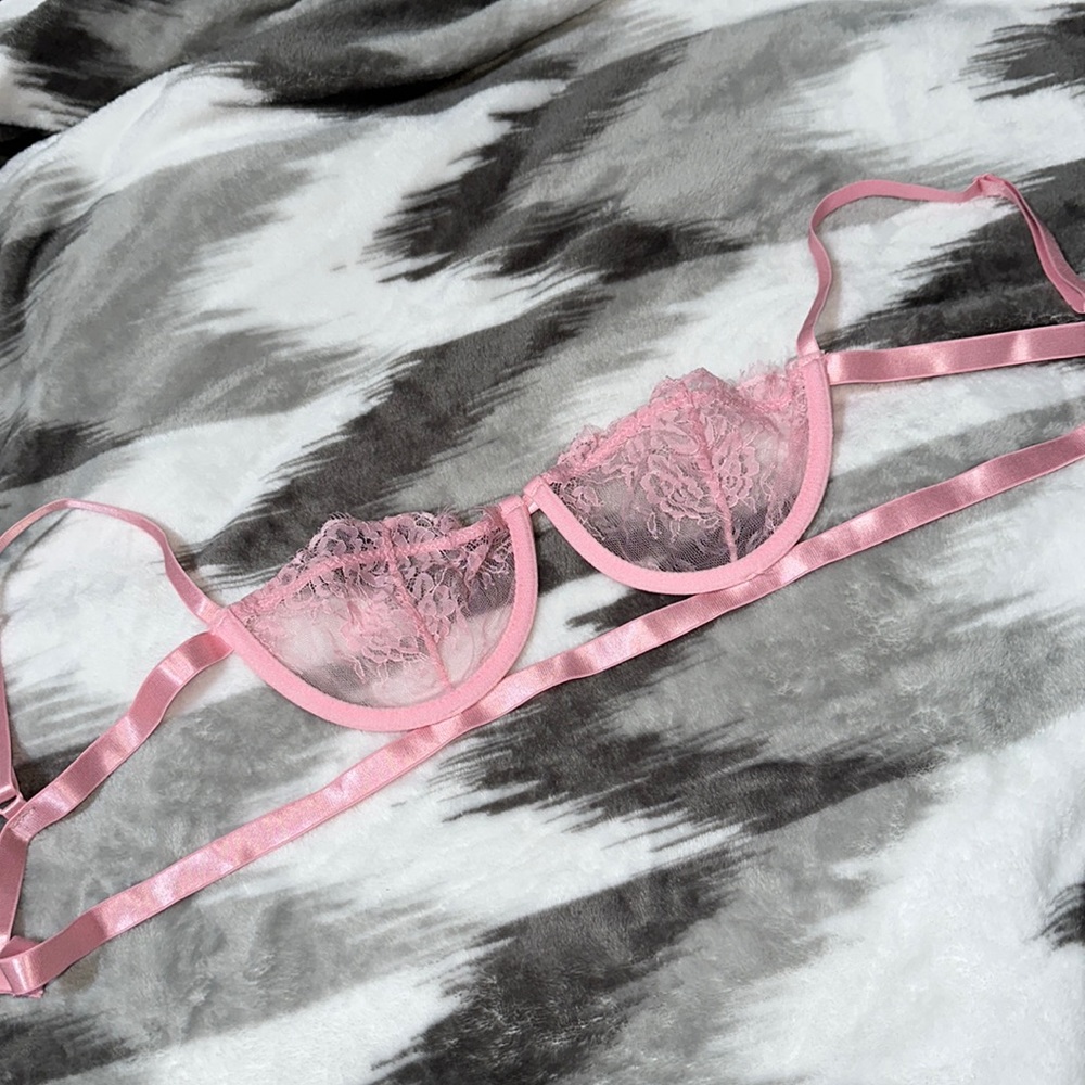Pink Lace Lingerie Bra